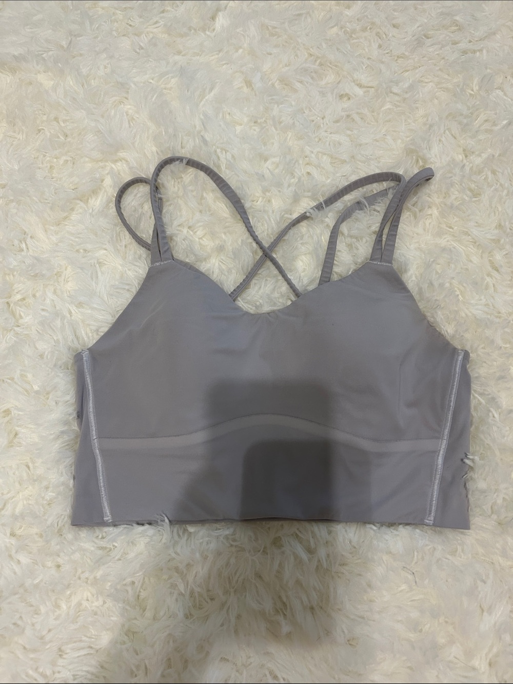 lululemon athletica Light Gray Strappy Wireless Crop Sports Bra